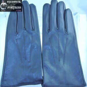 NEW DARK BROWN NEARLY BLACK LEATHER GLOVES SMALL MEDIUM REDFISH - MASS PRODUCED